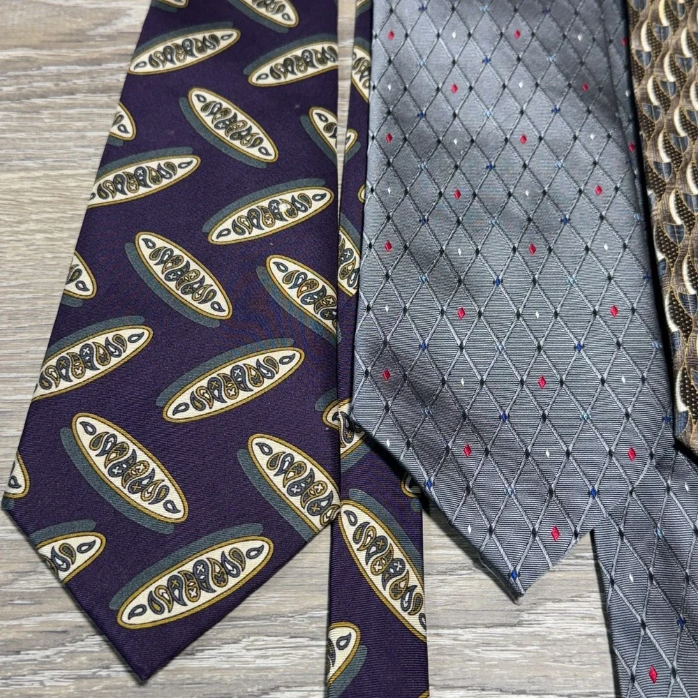 Lot of 7 Various Ties Pantani Rafaello Cougar Courtenay Austin Oleg‎ Cassini Tie